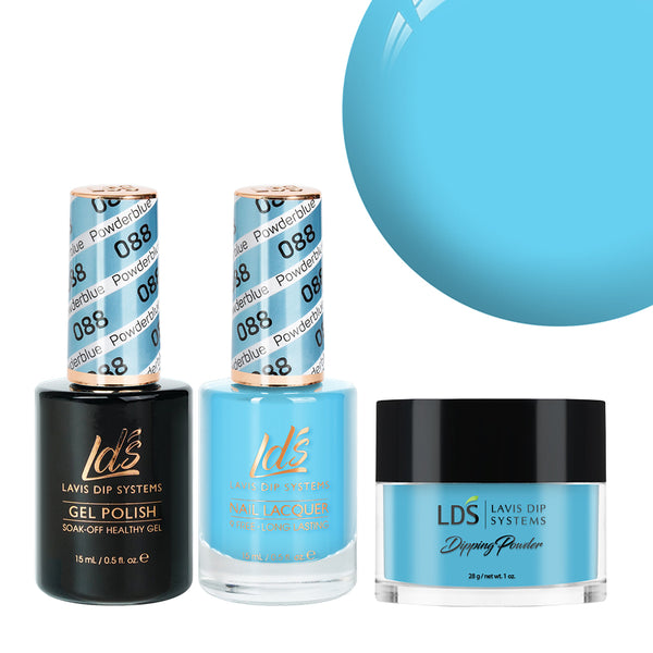  LDS 3 in 1 - 088 Powderblue - Dip, Gel & Lacquer Matching by LDS sold by DTK Nail Supply