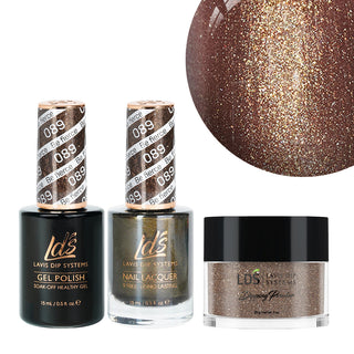  LDS 3 in 1 - 089 Be Fierce - Dip, Gel & Lacquer Matching by LDS sold by DTK Nail Supply