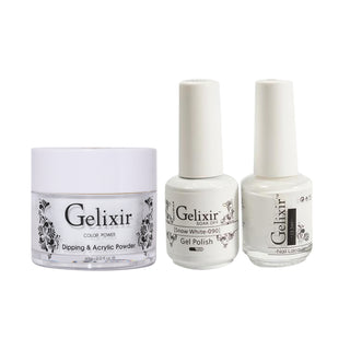  Gelixir 3 in 1 - 090 Snow White - Acrylic & Dip Powder, Gel & Lacquer by Gelixir sold by DTK Nail Supply