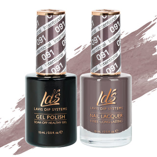  LDS Gel Nail Polish Duo - 091 Brown Colors - Intentional by LDS sold by DTK Nail Supply