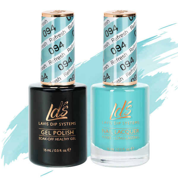  LDS Gel Nail Polish Duo - 094 Blue, Mint Colors - Refresh by LDS sold by DTK Nail Supply