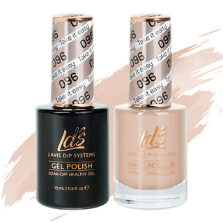  LDS Gel Nail Polish Duo - 096 Beige Colors - Take It Easy by LDS sold by DTK Nail Supply