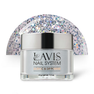  Lavis Acrylic Powder - 097 Fantasyland - Silver, Glitter Colors by LAVIS NAILS sold by DTK Nail Supply