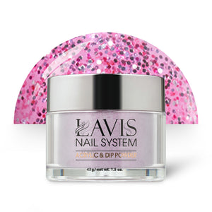  Lavis Acrylic Powder - 098 Pretty Pink Glitter by LAVIS NAILS sold by DTK Nail Supply