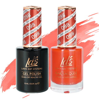  LDS Gel Nail Polish Duo - 098 Glitter, Orange Colors - Deliciously Orange by LDS sold by DTK Nail Supply