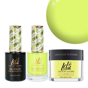  LDS 3 in 1 - 099 Pale Yellow - Dip, Gel & Lacquer Matching by LDS sold by DTK Nail Supply