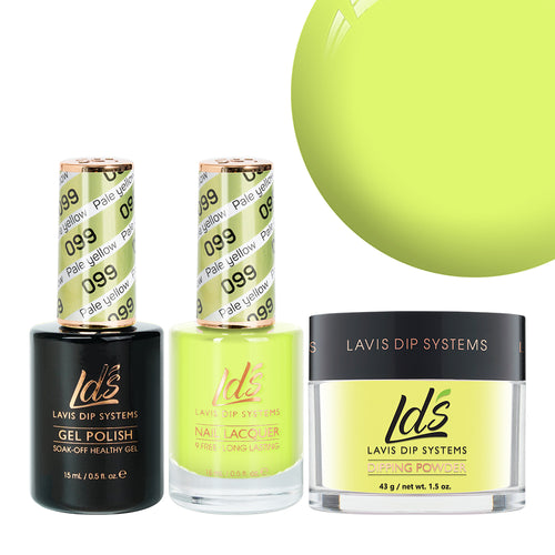  LDS 3 in 1 - 099 Pale Yellow - Dip, Gel & Lacquer Matching by LDS sold by DTK Nail Supply