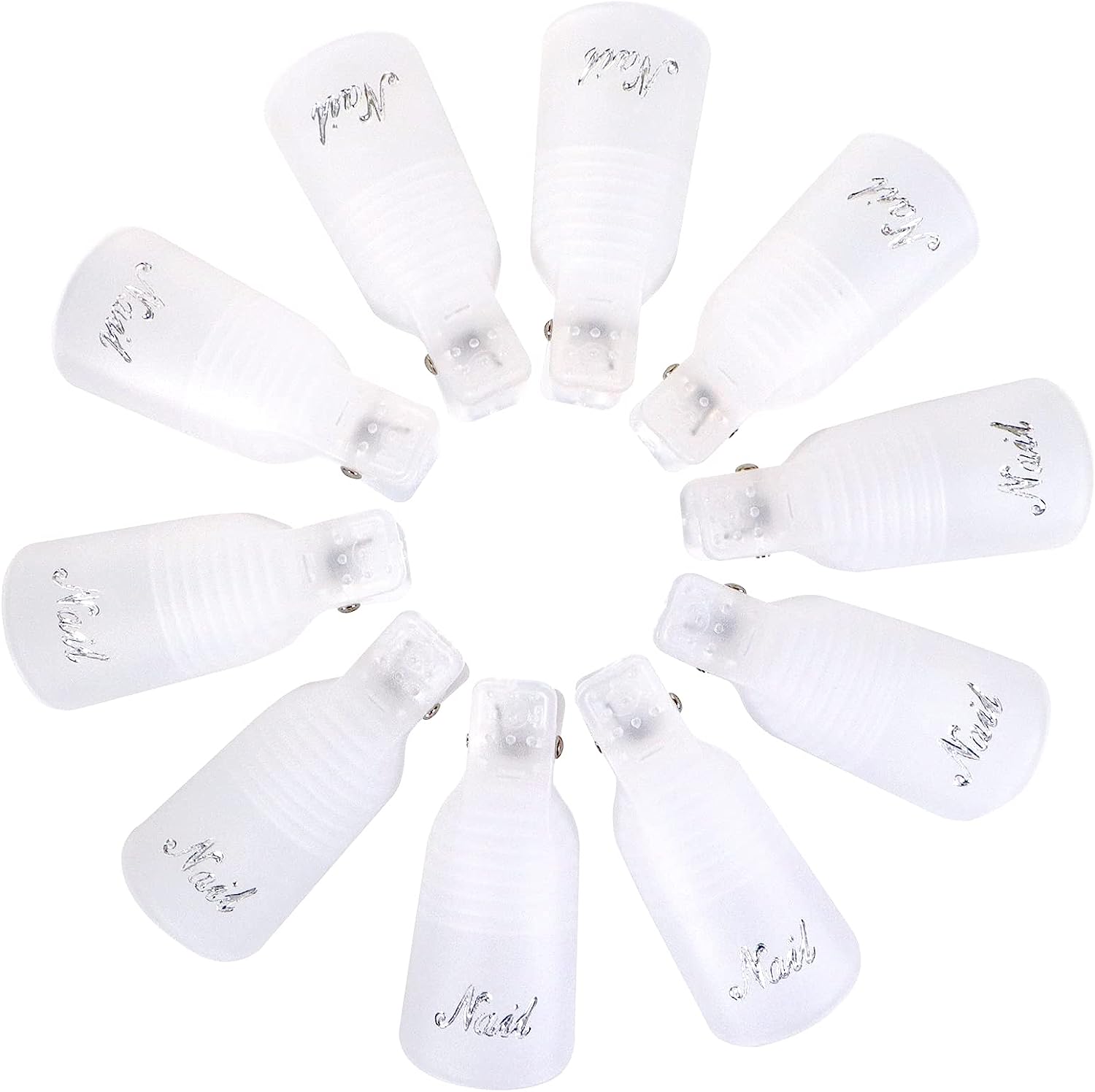 10 PCS Plastic Soak Off Cap Clips For Polish Remover - DTK Nail Supply