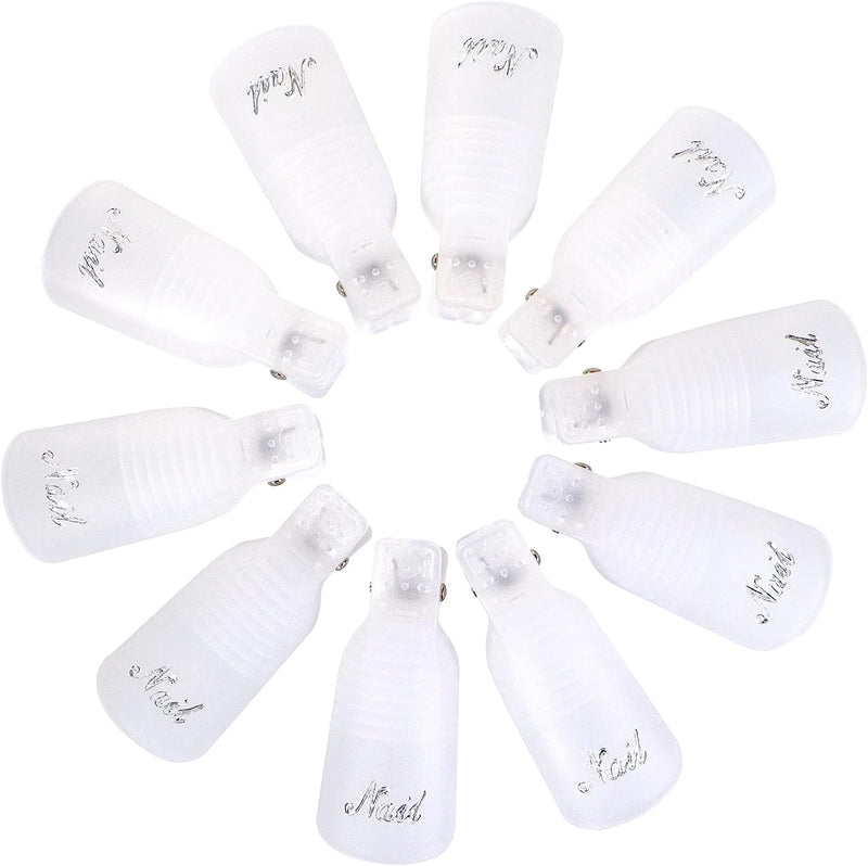 10 PCS Plastic Soak Off Cap Clips For Polish Remover - DTK Nail Supply