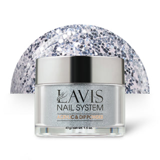  Lavis Acrylic Powder - 100 Ice Crystals - Silver, Glitter Colors by LAVIS NAILS sold by DTK Nail Supply