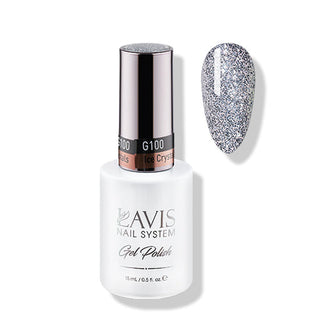 Lavis Gel Polish 100 - Silver Glitter Colors - Ice Crystals by LAVIS NAILS sold by DTK Nail Supply
