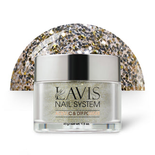  Lavis Acrylic Powder - 101 Lucky Charm - Gold, Glitter Colors by LAVIS NAILS sold by DTK Nail Supply