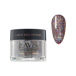  Lavis Acrylic Powder - 102 Kaleidoscope - Red, Glitter Colors by LAVIS NAILS sold by DTK Nail Supply