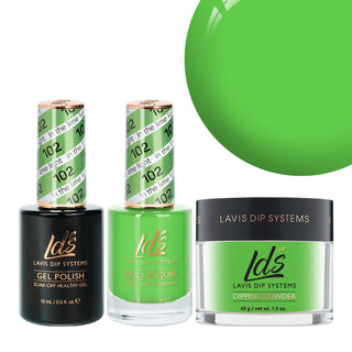  LDS 3 in 1 - 102 In The Lime Light - Dip, Gel & Lacquer Matching by LDS sold by DTK Nail Supply