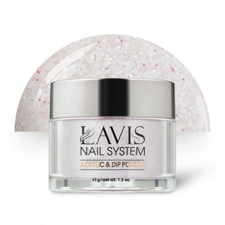  Lavis Acrylic Powder - 103 Taste of Glitter - White, Glitter Colors by LAVIS NAILS sold by DTK Nail Supply
