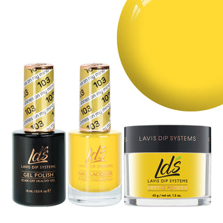  LDS 3 in 1 - 103 Sun Shines On My Mind - Dip, Gel & Lacquer Matching by LDS sold by DTK Nail Supply