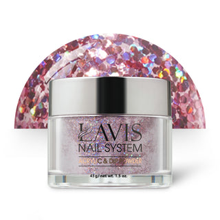  Lavis Acrylic Powder - 104 Ring Me Up - Pink, Glitter Colors by LAVIS NAILS sold by DTK Nail Supply