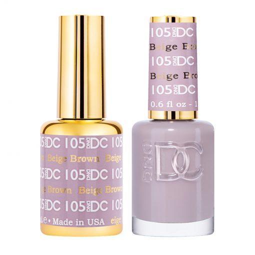  DND DC Gel Nail Polish Duo - 105 Beige Brown by DND DC sold by DTK Nail Supply