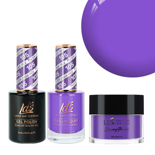  LDS 3 in 1 - 105 Purple Papa Razzi - Dip, Gel & Lacquer Matching by LDS sold by DTK Nail Supply
