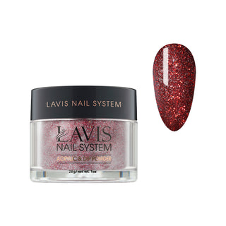 Lavis Acrylic Powder - 106 Berry More - Red, Glitter Colors by LAVIS NAILS sold by DTK Nail Supply