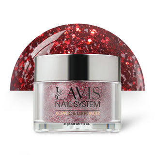  Lavis Acrylic Powder - 106 Berry More - Red, Glitter Colors by LAVIS NAILS sold by DTK Nail Supply