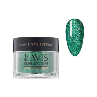  Lavis Acrylic Powder - 107 Wild Night - Green, Glitter Colors by LAVIS NAILS sold by DTK Nail Supply
