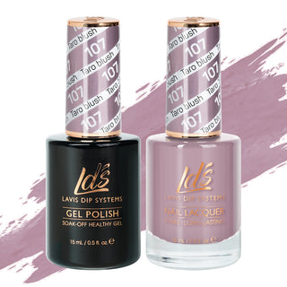 LDS Gel Nail Polish Duo - 107 Gray, Purple Colors - Taro Blush by LDS sold by DTK Nail Supply