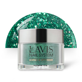  Lavis Acrylic Powder - 107 Wild Night - Green, Glitter Colors by LAVIS NAILS sold by DTK Nail Supply