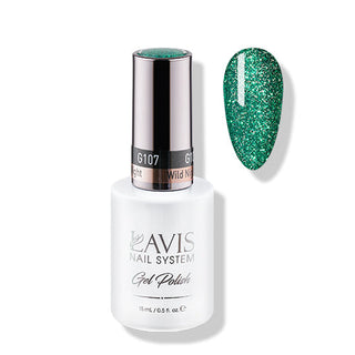  Lavis Gel Polish 107 - Green, Glitter Colors - Wild Night by LAVIS NAILS sold by DTK Nail Supply