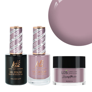  LDS 3 in 1 - 107 Taro Blush - Dip, Gel & Lacquer Matching by LDS sold by DTK Nail Supply