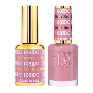  DND DC Gel Nail Polish Duo - 108 Pink Colors - Barn Red by DND DC sold by DTK Nail Supply