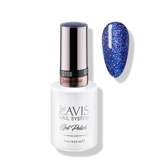  Lavis Gel Polish 108 - Blue Glitter Colors - Golden Hour by LAVIS NAILS sold by DTK Nail Supply