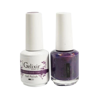  Gelixir Gel Nail Polish Duo - 108 Glitter, Purple Colors - Purple Sand by Gelixir sold by DTK Nail Supply