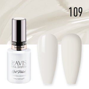 Lavis Gel Nail Polish Duo - 109 White Colors - Lotus Petal by LAVIS NAILS sold by DTK Nail Supply