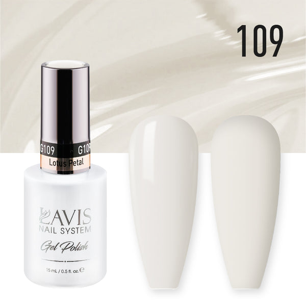 Lavis Gel Nail Polish Duo - 109 White Colors - Lotus Petal by LAVIS NAILS sold by DTK Nail Supply