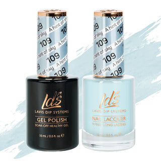  LDS Gel Nail Polish Duo - 109 Blue Colors - A Hint Of Sky by LDS sold by DTK Nail Supply