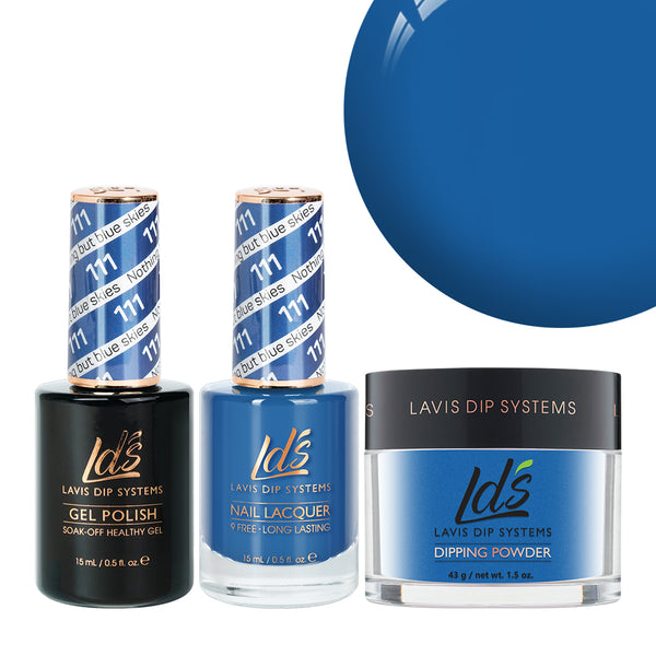  LDS 3 in 1 - 111 Nothing But Blue Skies - Dip, Gel & Lacquer Matching by LDS sold by DTK Nail Supply