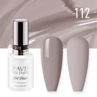  Lavis Gel Nail Polish Duo - 112 Gray Colors - Oyster Shell by LAVIS NAILS sold by DTK Nail Supply