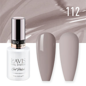Lavis Gel Nail Polish Duo - 112 Gray Colors - Oyster Shell by LAVIS NAILS sold by DTK Nail Supply
