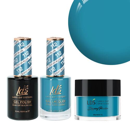  LDS 3 in 1 - 112 Ocean Eyes - Dip, Gel & Lacquer Matching by LDS sold by DTK Nail Supply