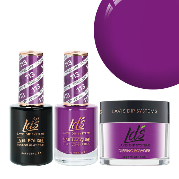  LDS 3 in 1 - 113 Whatever - Dip, Gel & Lacquer Matching by LDS sold by DTK Nail Supply