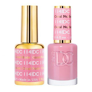  DND DC Gel Nail Polish Duo - 114 Pink Colors - Coral Nude by DND DC sold by DTK Nail Supply