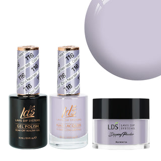  LDS 3 in 1 - 116 Coal Hearted - Dip, Gel & Lacquer Matching by LDS sold by DTK Nail Supply