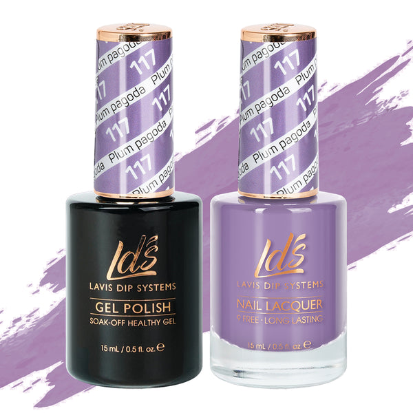  LDS Gel Nail Polish Duo - 117 Plum Pagoda by LDS sold by DTK Nail Supply