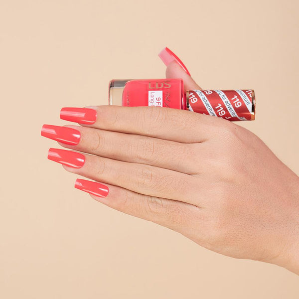  LDS Hema Free Gel Polish 119 - Red-Y For Adventure by LDS HEMA FREE GEL POLISH sold by DTK Nail Supply