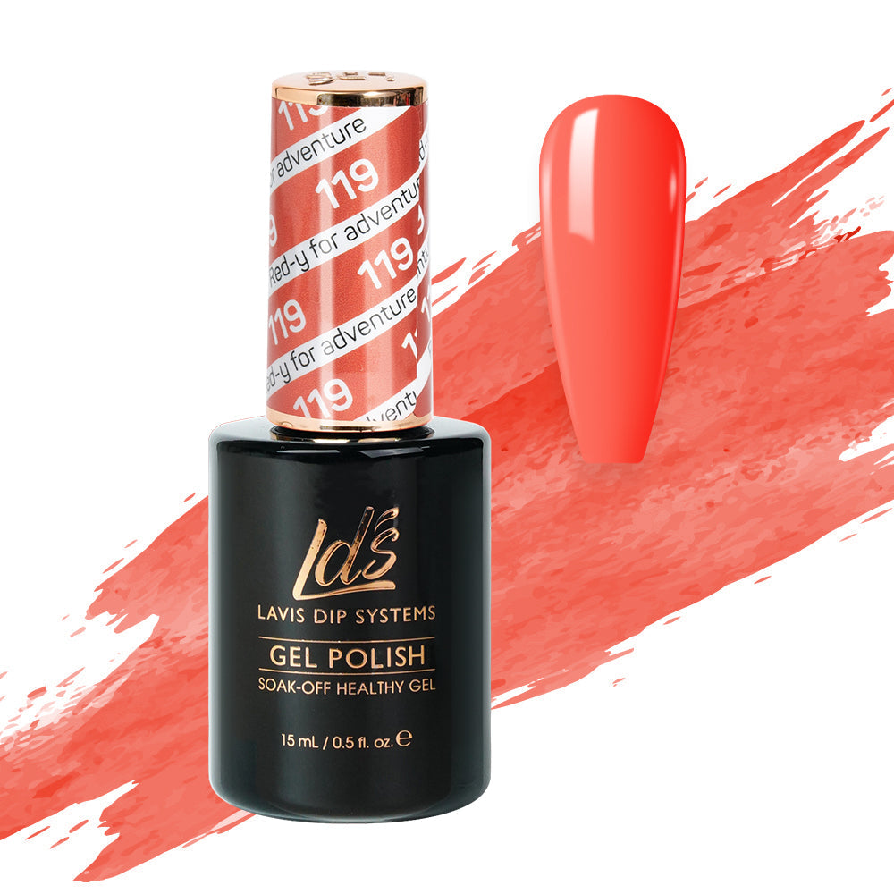  LDS Hema Free Gel Polish 119 - Red-Y For Adventure by LDS HEMA FREE GEL POLISH sold by DTK Nail Supply