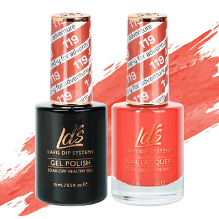  LDS Gel Nail Polish Duo - 119 Orange Colors - Red-Y For Adventure by LDS sold by DTK Nail Supply