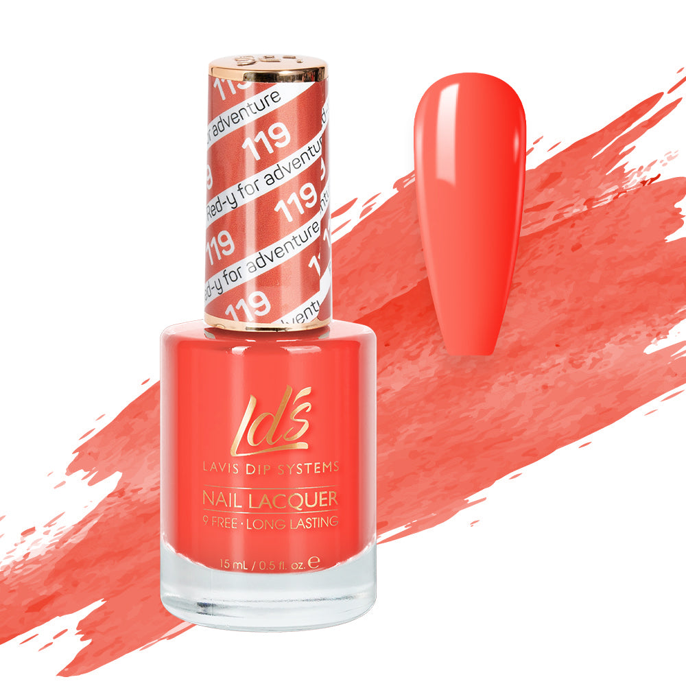 LDS Nail Lacquer - 119 Red-Y For Adventure by LDS sold by DTK Nail Supply