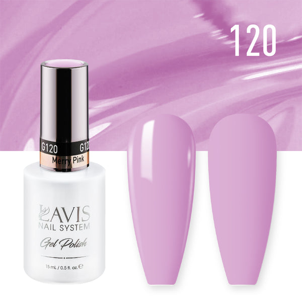 Lavis Gel Nail Polish Duo - 120 Pink Colors - Merry Pink by LAVIS NAILS sold by DTK Nail Supply