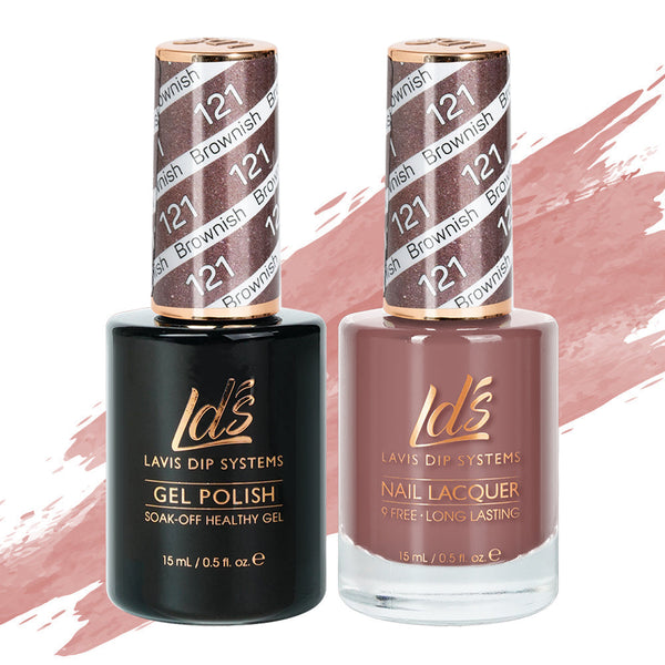 LDS Gel Nail Polish Duo - 121 Brown Colors - Brownish by LDS sold by DTK Nail Supply